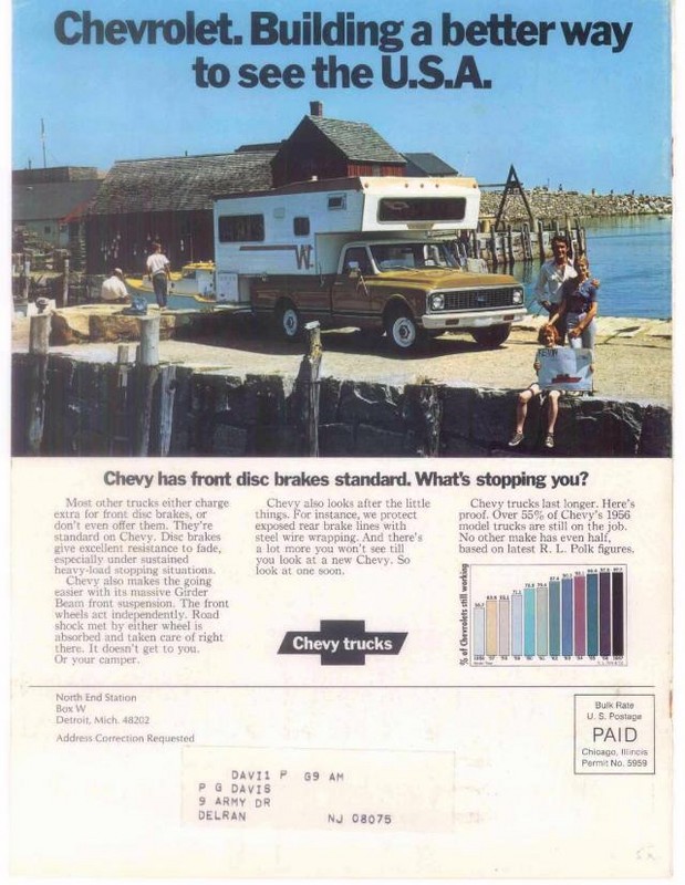 1971 Chevrolet Camper Booklet Page 9